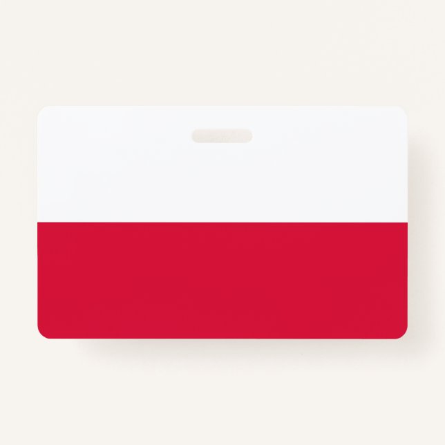 Name Abzeichen mit polnischer Flagge Ausweis (Vorderseite)