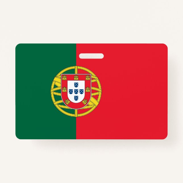 Name Abzeichen mit portugiesischer Flagge Ausweis (Vorderseite)