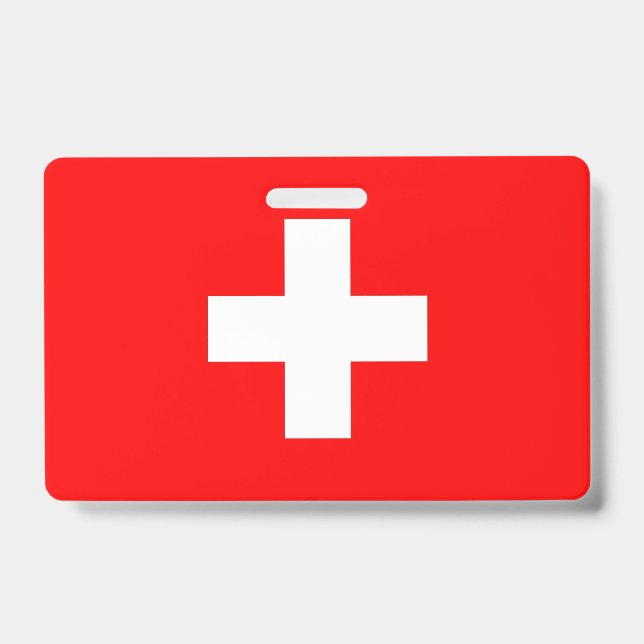 Name Abzeichen mit Schweizer Flagge Ausweis (Vorderseite)