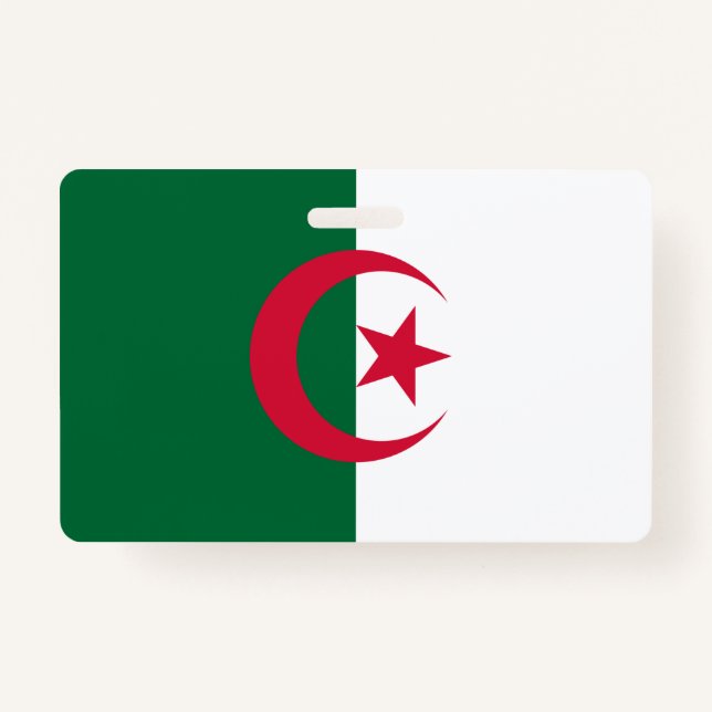 Name Abzeichen unter algerischer Flagge Ausweis (Vorderseite)