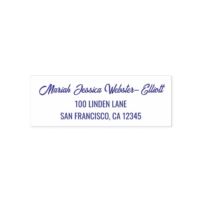 Name Address Elegante Script Calligraphy Modern Permastempel (Design)