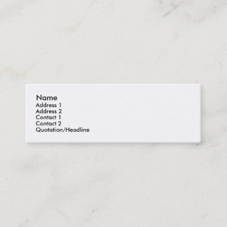 Name, Adresse 1, Adresse 2, Kontakt 1, Kontakt… Mini Visitenkarte