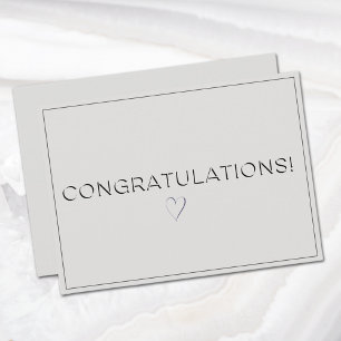Name, Adresse    Platin-Farb Congratulations Flach Mitteilungskarte