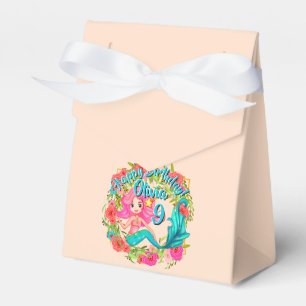 Name Age Pink Mermaid Blue Schwanz Birthday Party Geschenkschachtel