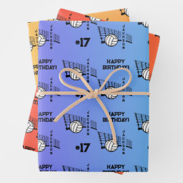 Name Alter oder Nummer Sport Thema Volleyball Geschenkpapier Set