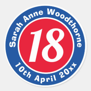 Name, Alter und Geburtsdatum Runder Aufkleber