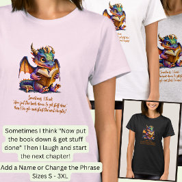 Name ändern Phrase hinzufügen, Baby Dragon Reading T-Shirt