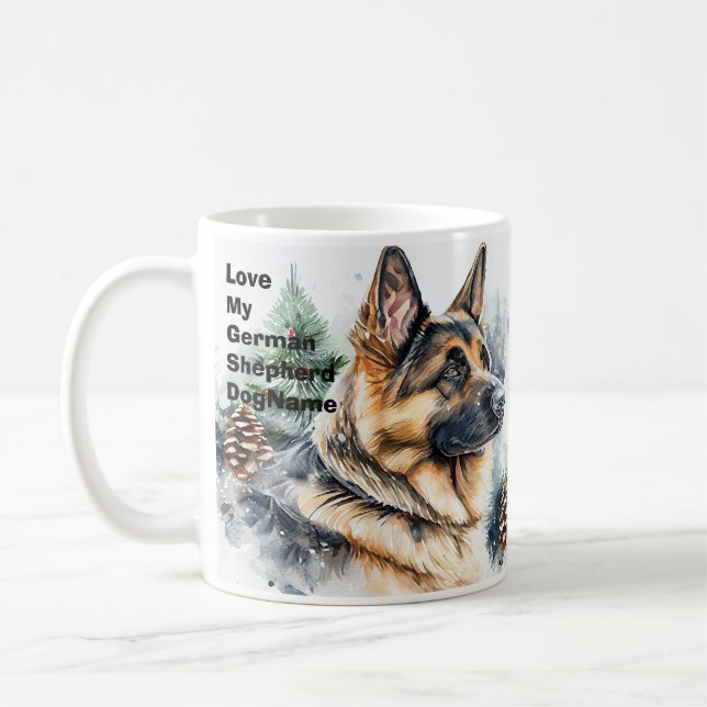 Name ändern Text hinzufügen, Deutscher Hirte im Sc Kaffeetasse (Links)