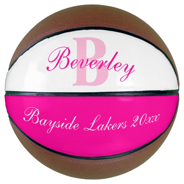 Name, Anfangsbezeichnung und Team Basketball (Vorderseite)