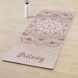 Name Angepasste feminine Chic Rose Gold Mandala Yogamatte