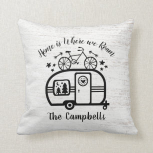 Name-Anhänger-Camping Rving Typografie Kissen