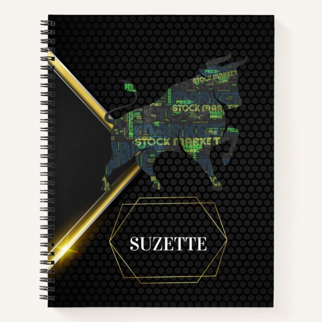 Name anpassen | Personalisiert Trading Notebook   Notizbuch (Vorderseite)
