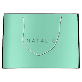 Name Aqua Mint Blush Pearly Minimal Geschenk Große Geschenktüte