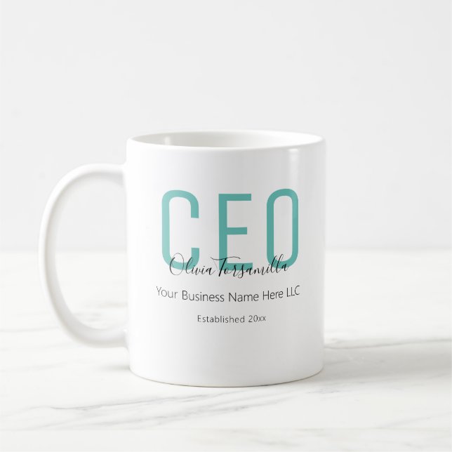 Name Aquamarin Black CEO  Kaffeetasse (Links)