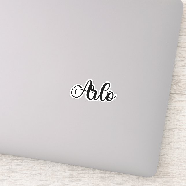 Name Arlo - Handgeschriebene Kalligrafie Aufkleber (Detail)