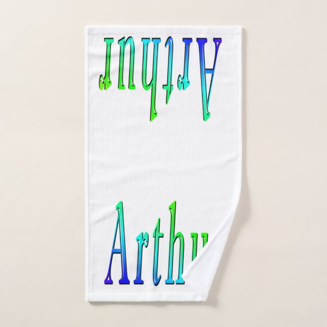 Name Arthur in grün und blau, Handtuch (Handtuch)