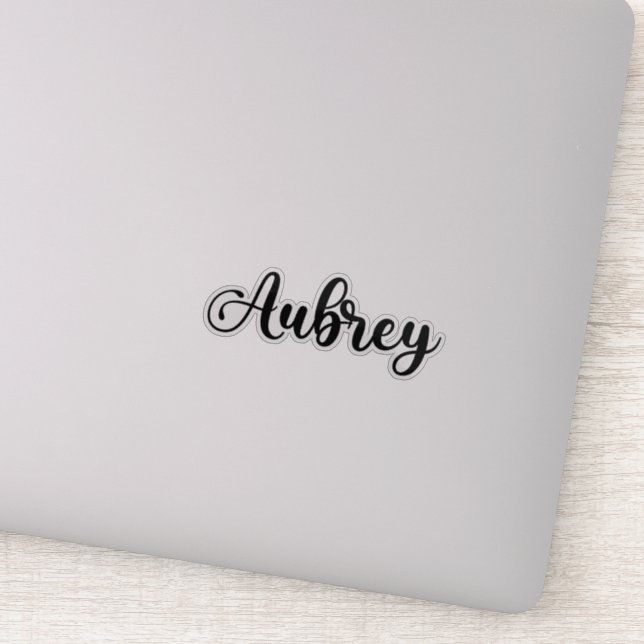 Name Aubrey - Handgeschriebene Kalligrafie Aufkleber (Detail)