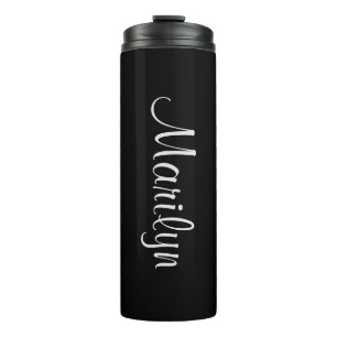 Name auf Basis-Schwarz-Matching-Design 12oz Thermosbecher