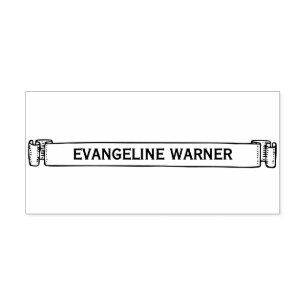 Name auf einem dünnen Schriftband-Banner Permastempel