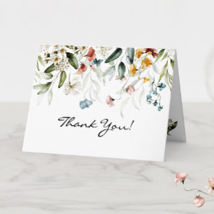 Name auf Elegant Fine Art Floral Drop Dankeskarte
