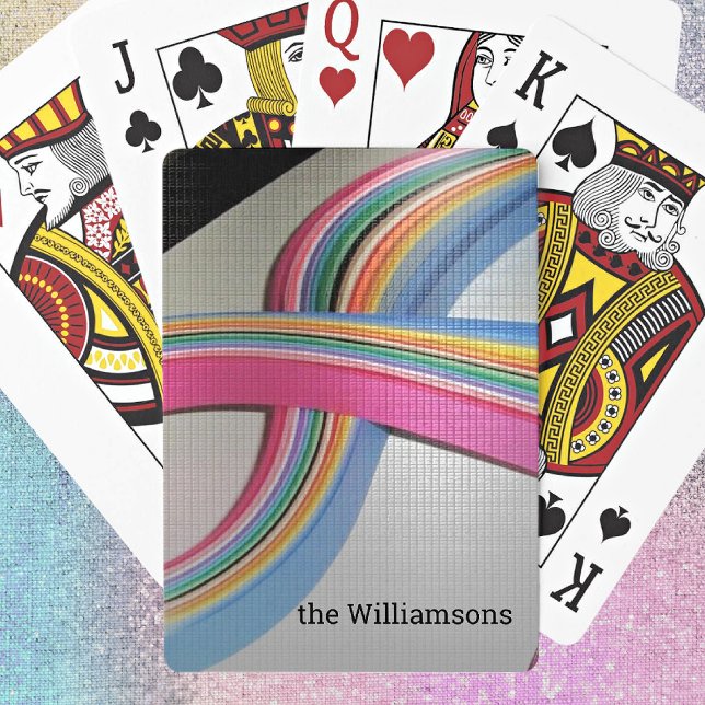 Name auf farbiges Quillpapier-Design Spielkarten (Von Creator hochgeladen)