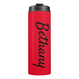 Name auf Red Matching Design 12oz Thermosbecher