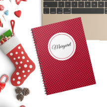 Name auf Red & White Swiss Dots Spiral