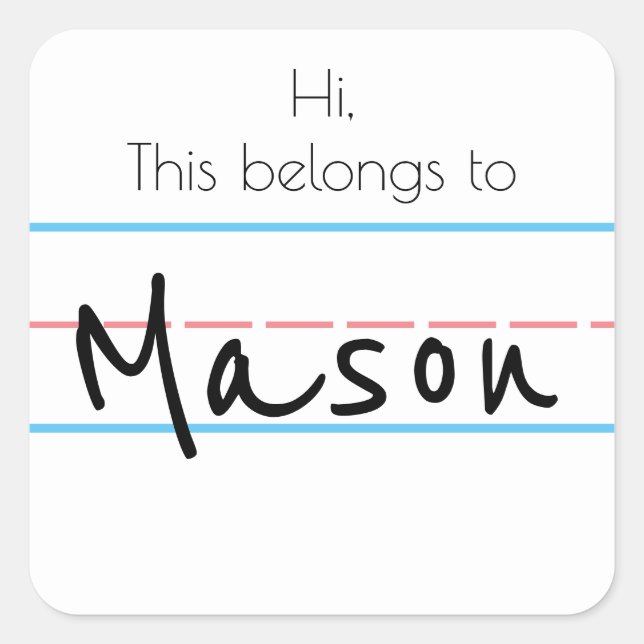 Name Aufkleber (Vorderseite)