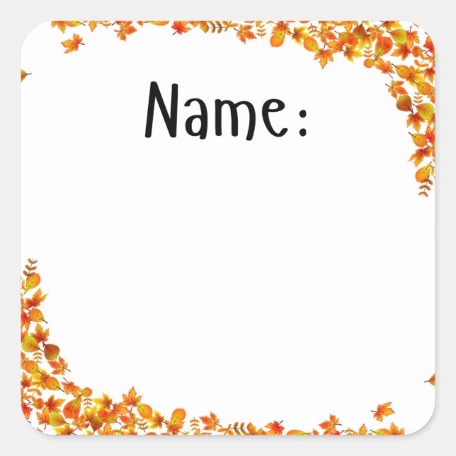 Name-Aufkleber für Bulletin-Karten Quadratischer Aufkleber (Vorderseite)