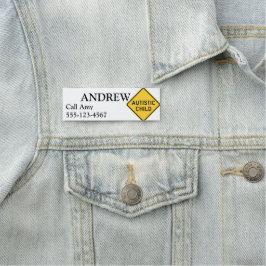 Name Autismus ID Abzeichen Notruf Namensschild