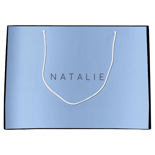 Name Baby Blue Pearly Minimal Geschenk Große Geschenktüte (Vorderseite)