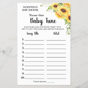 Name Baby tune englische spanische Duschspielkarte Flyer