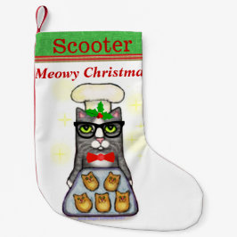 Name-Backen-Katzen-WeihnachtsStrumpf Großer Weihnachtsstrumpf