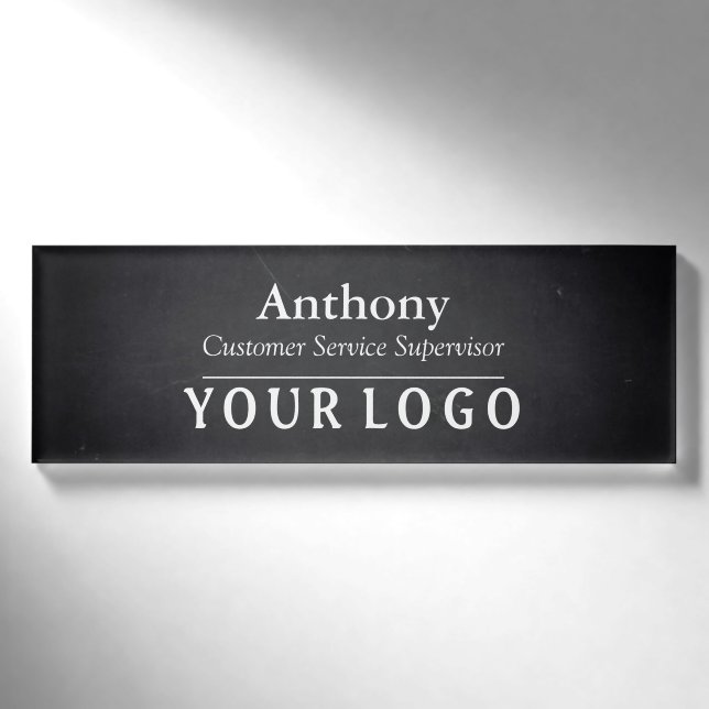Name Badge Magnet Custom Logo Employee Staff Large (Devant)