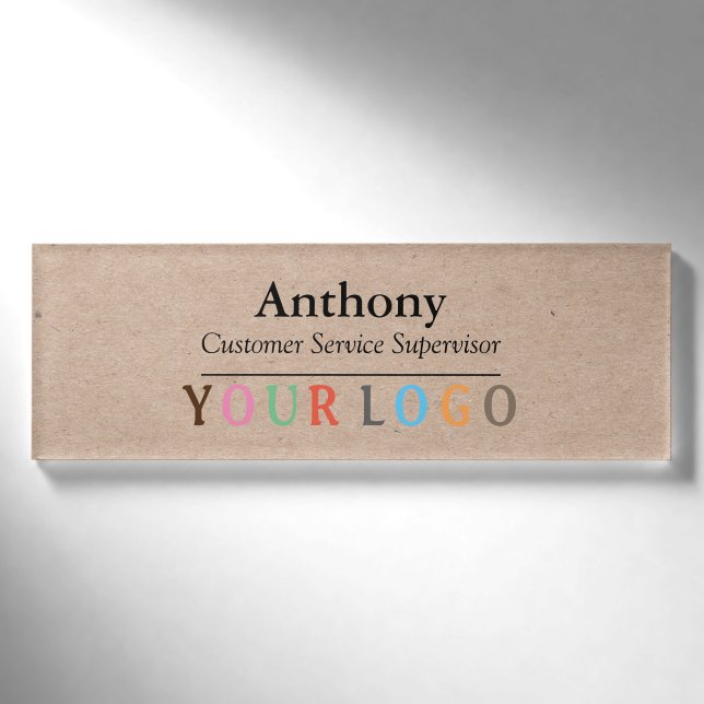 Name Badge Magnet Custom Logo Employee Staff Large Namenschild (Vorderseite)