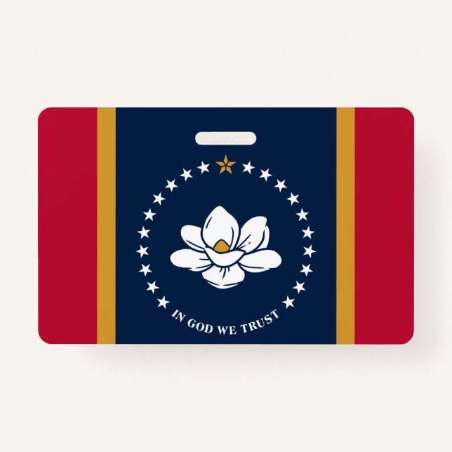 Name Badge with flag of Mississippi, USA Ausweis (Vorderseite)