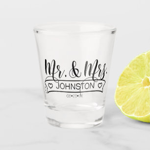 Name Banner Mr & Mrs ID668 Schnapsglas