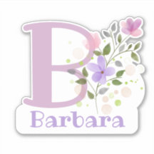 Name Barbara & Initial mit Blumendesign