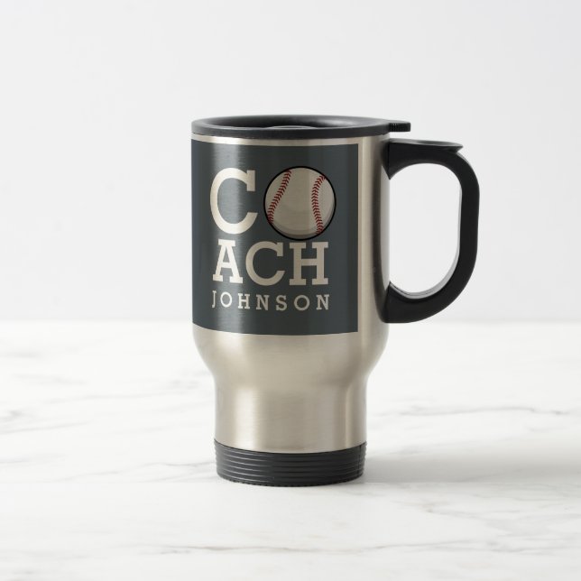 Name-Baseballtrainer Reisebecher (Rechts)