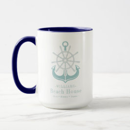 Name Beach House Nautical Anchor Tasse