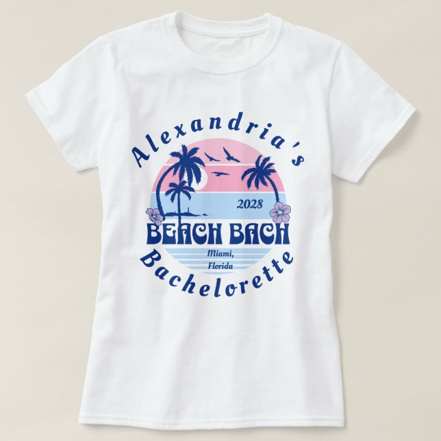 Name Beach Junggeselinnen-Abschied von Bride T-Shirt (Design vorne)