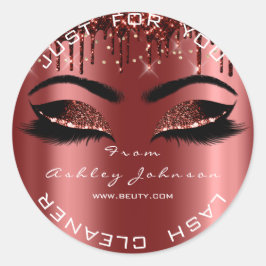 Name Beauty Lashes Burgundy Gold Lashes Runder Aufkleber