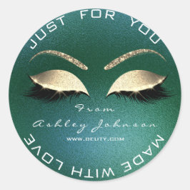 Name Beauty Salon Glitzer Deep Green Vielen Dank Runder Aufkleber