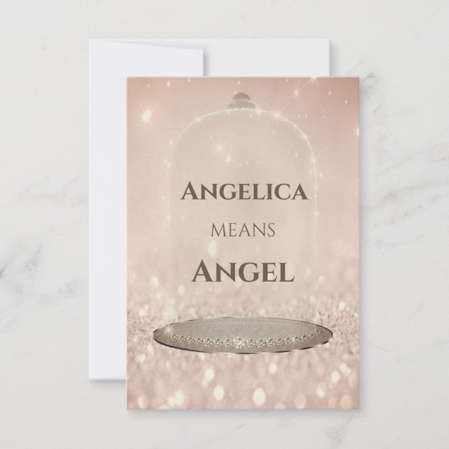 Name Bedeutung Angelica Glitzer Rose Süß 16. Einladung (Vorderseite)