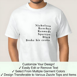 Name Berühmter Name Trend Jack Custom 02B T-Shirt