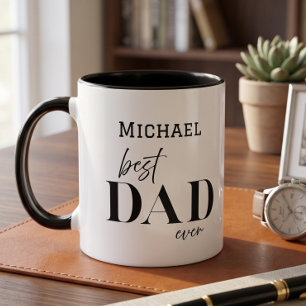Name Best Dad Ever Einfache Typografie Vater  Tasse