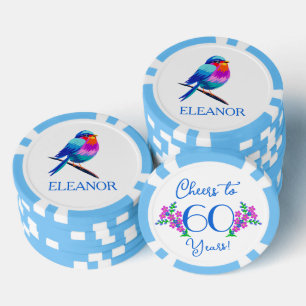 Name Birdie Vergiss mich Nicht Blume 60. Geburtsta Pokerchips