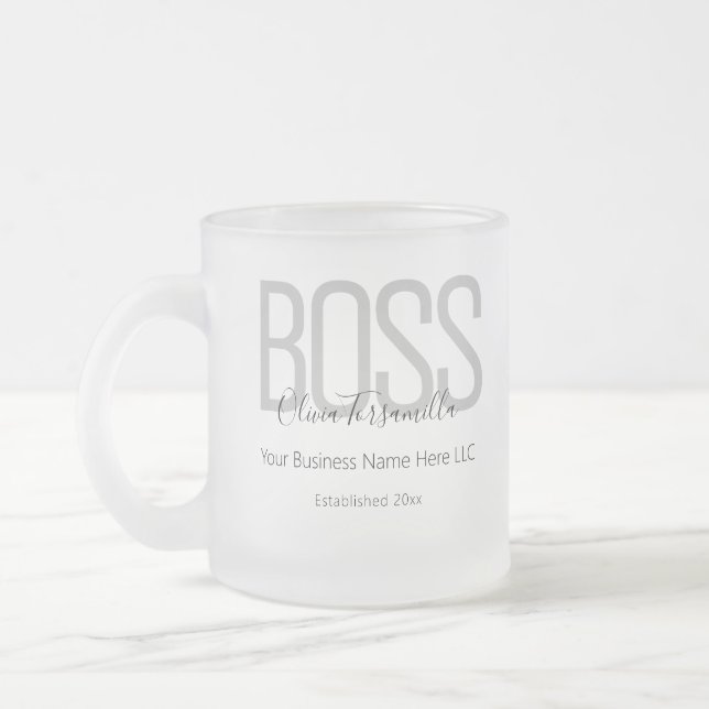 Name Black Gray Boss Mattglastasse (Links)