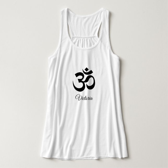 Name: Black Om Symbol Bella+Leinwand Yoga Tank Top (Design Vorderseite)