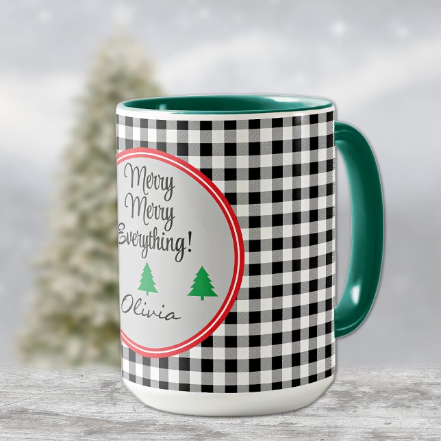 Name, Black & White Buffalo Karo 15oz. Combo Tasse (Von Creator hochgeladen)